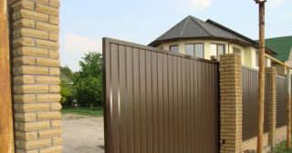 Купить откатные ворота из профнастила Копейск, цена от 1728 руб.